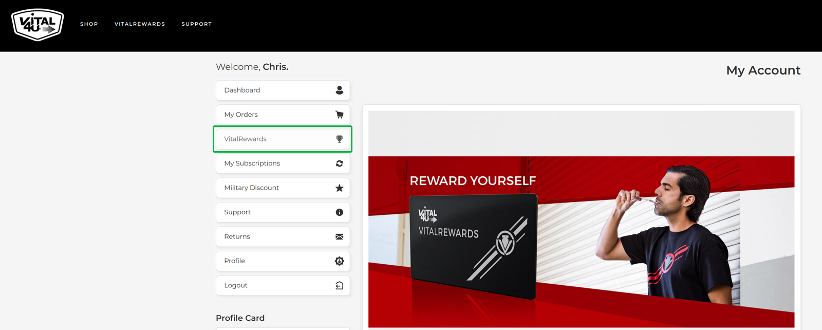 VitalRewards ScreenShot Support.png
